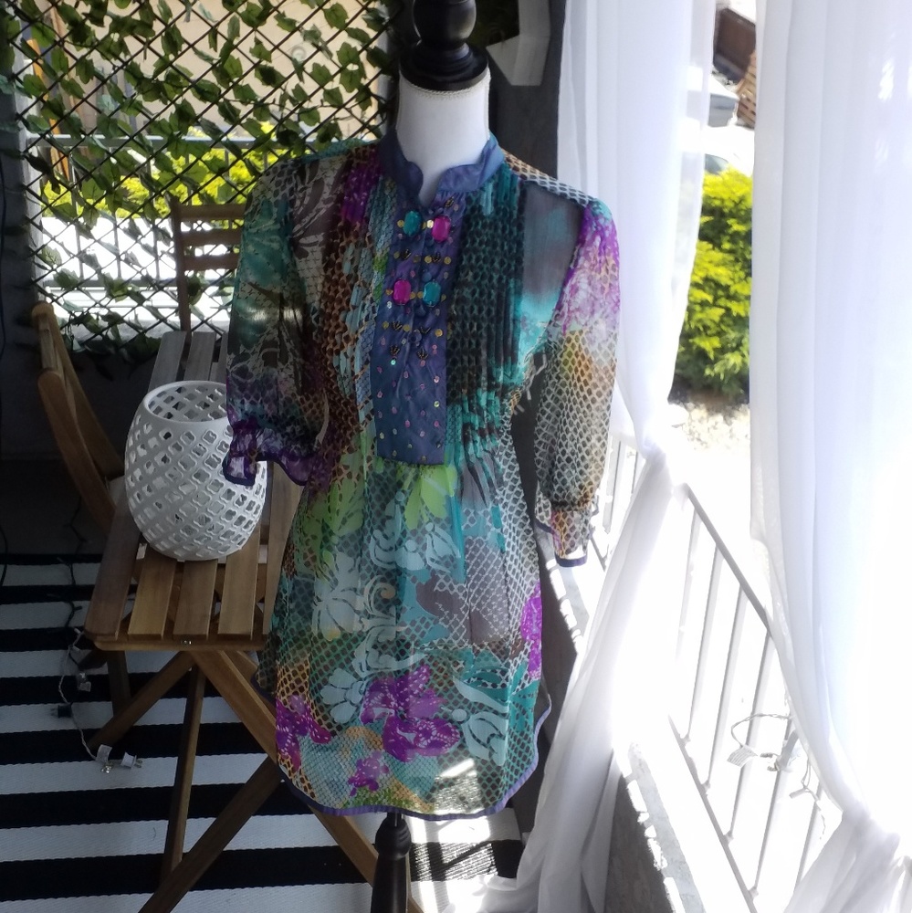 Gorgeous shirt/short dress with amazing colors!!! - Picture 6 of 6